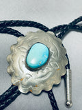 Unforgettable Vintage Native American Navajo Kingman Turquoise Sterling Silver Bolo-Nativo Arts