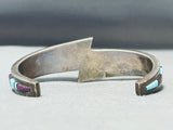 Dynamic Vintage Native American Zuni Sugulite & Blue Gem Turquoise Sterling Silver Bracelet-Nativo Arts