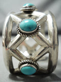 X Marks The Spot Vintage Native American Navajo Turquoise Sterling Silver Bracelet-Nativo Arts