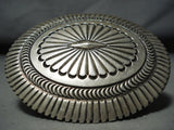 Extreme Detail Vintage Native American Navajo Henry Morgan Sterling Silver Buckle-Nativo Arts
