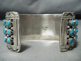 Noteworthy Vintage Native American Navajo Turquoise Sterling Silver Bracelet Old-Nativo Arts