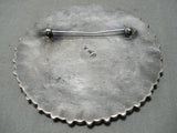Important Vintage Native American Navajo Victor Moses Begay Turquoise Sterling Silver Pin Old-Nativo Arts