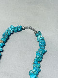 Chunky Dunky Nugget Vintage Native American Navajo Turquoise Sterling Silver Necklace-Nativo Arts