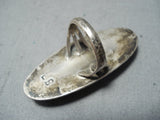 Exquisite Vintage Native American Navajo Green Turquoise Sterling Silver Ring Old-Nativo Arts