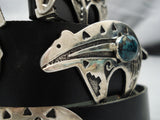 Museum Vintage Native American Navajo Emmer Kinzel Turquoise Sterling Silver Bear Concho Belt-Nativo Arts