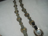 Very Rare Snakeskin Vintage Native American Navajo Turquoise Sterling Silver Concho Belt-Nativo Arts