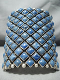 One Of The Best Native American Navajo Lapis Sterling Silver Bracelet-Nativo Arts