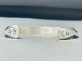 Tremendous Native American Navajo Sterling Silver Bracelet Signed Wylie Secatero-Nativo Arts
