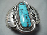 Authentic Vintage Native American Navajo Orville Tsinnie Turquoise Sterling Silver Bracelet-Nativo Arts