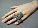 One Of The Best Native American Navajo Royston Turquoise Sanchez Sterling Silver Ring-Nativo Arts