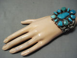 Important Kee Vintage Native American Navajo Turquoise Sterling Silver Bracelet-Nativo Arts
