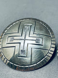 Important Kee Joe Benally Vintage Native American Navajo Sterling Silver Earrings-Nativo Arts