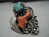Rare Vintage Hopi Green Turquoise Native American Sterling Silver Ring Old-Nativo Arts