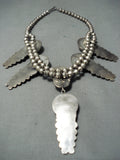 One Of The Best Vintage Native American Navajo Bisbee Turquoise Sterling Silver Necklace-Nativo Arts
