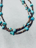 Native American Marvelous Vintage Santo Domingo Turquoise Heishi Triple Strand Necklace-Nativo Arts