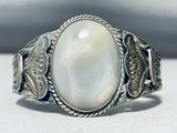 Very Early Rare Vintage Native American Navajo Sterling Silver Pearl Bracelet Cuff-Nativo Arts