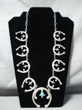 Important Betsoi Family Native American Navajo Turquoise Sterling Silver Naja Necklace-Nativo Arts