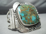 One Of Best Vintage Native American Navajo Squared Royston Turquoise Sterling Silver Bracelet-Nativo Arts