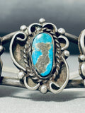 Ornate Vintage Native American Navajo 3 old deposit Turquoise Sterling Silver Enormous Bracelet-Nativo Arts