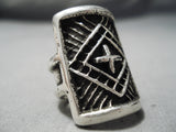 Wonderful Vintage Navajo Sterling Silver Cross Ring Native American-Nativo Arts