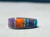 Fabulous Vintage Native American Navajo Turquoise & Sugulite Sterling Silver Ring-Nativo Arts