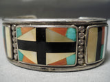 Important Vintage Native American Zuni Early Don Dewa Turquoise Sterling Silver Bracelet Old-Nativo Arts
