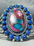 Glorious Native American Navajo Signed Multi Color Purple Opal Sterling Silver Bracelet-Nativo Arts