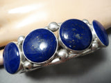 One Of The Best Vintage Native American Navajo Lapis Sterling Silver Bracelet-Nativo Arts