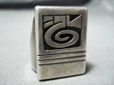 Historical Michael Kabotie Vintage Native American Hopi Sterling Silver Ring- Extremely Rare-Nativo Arts