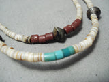 Native American Beautiful Vintage Santo Domingo Turquoise Sterling Silver Necklace Old-Nativo Arts