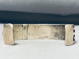Important Signed Vintage Native American Hopi Old Turquoise Sterling Silver Bracelet-Nativo Arts