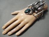 One Of Biggest Best Vintage Native American Navajo Turquoise Kachina Sterling Silver Bracelet-Nativo Arts
