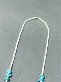 Native American Beautiful Vintage Santo Domingo Turquoise White Shell Necklace-Nativo Arts