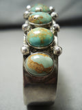 Rare Signed Vintage Native American Navajo Royston Turquoise Sterling Silver Bracelet-Nativo Arts