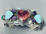 Extremely Unique Heart Vintage Native American Navajo Turquoise Sterling Silver Bracelet-Nativo Arts