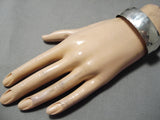 Impressive Vintage Navajo Hand Tooled Sterling Silver Native American Bracelet-Nativo Arts