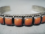 Sara Sandoval Navajo Native American Coral Sterling Silver Bracelet-Nativo Arts
