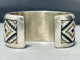 Important Vintage Native American Navajo Dan Jackson Sterling Silver Hand Carved Bracelet-Nativo Arts