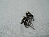 Beautiful Vintage Native American Navajo Sleeping Beauty Turquoise Sterling Silver Earrings Old-Nativo Arts