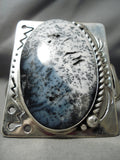 Astonishing Huge Native American Navajo Black White Stone Sterling Silver Native Bracelet-Nativo Arts