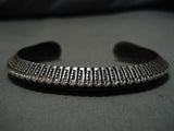 Incredible Vintage Hopi Native American Loren Sakava Sterling Silver Bracelet-Nativo Arts