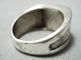 Incredible Men's Vintage Native American Navajo Squared Turquoise Sterling Silver Ring-Nativo Arts