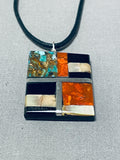 Native American Captivating Santo Domingo Turquoise Inlay Sterling Silver Necklace-Nativo Arts