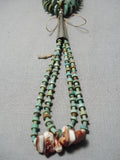 Native American One Of The Best Vintage Santo Domingo Royston Turquoise Sterling Silver Necklace-Nativo Arts