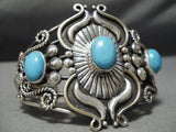 One Best Silver Works Vintage Native American Navajo Sterling Turquoise Bracelet-Nativo Arts
