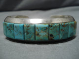 Museum Quality Vintage Native American Navajo Royston Turquoisr Thick Sterling Silver Bracelet-Nativo Arts