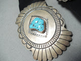 Freddy Guerro Vintage Native American Navajo Turquoise Hand Tooled Sterling Silver Concho Belt-Nativo Arts