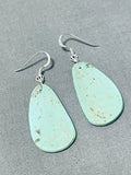 Native American Ravishing Santo Domingo Green Turquoise Sterling Silver Earrings-Nativo Arts