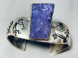 One Of The Finest Vintage Native American Navajo Charoite Sterling Silver Bracelet-Nativo Arts