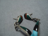 Dramatic Vintage Navajo Sterling Silver Native American Earrings Old-Nativo Arts